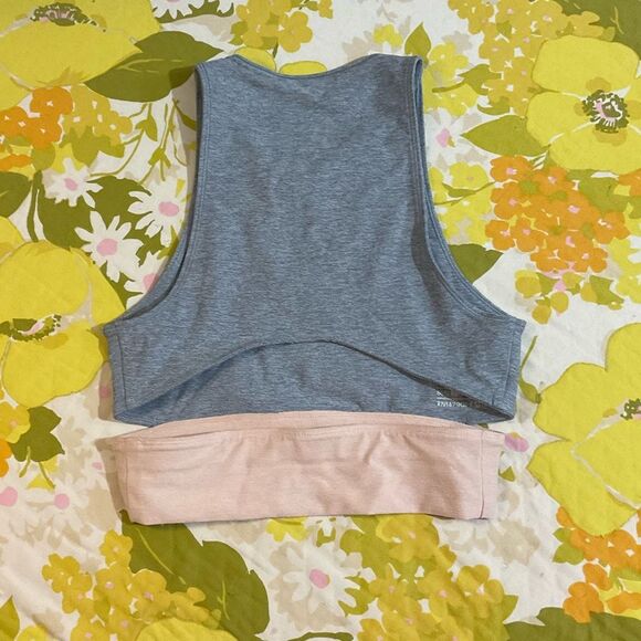 Outdoor Voices Tri Color Sports Bra Crop Top Slash Back XS - Picture 8 of 9